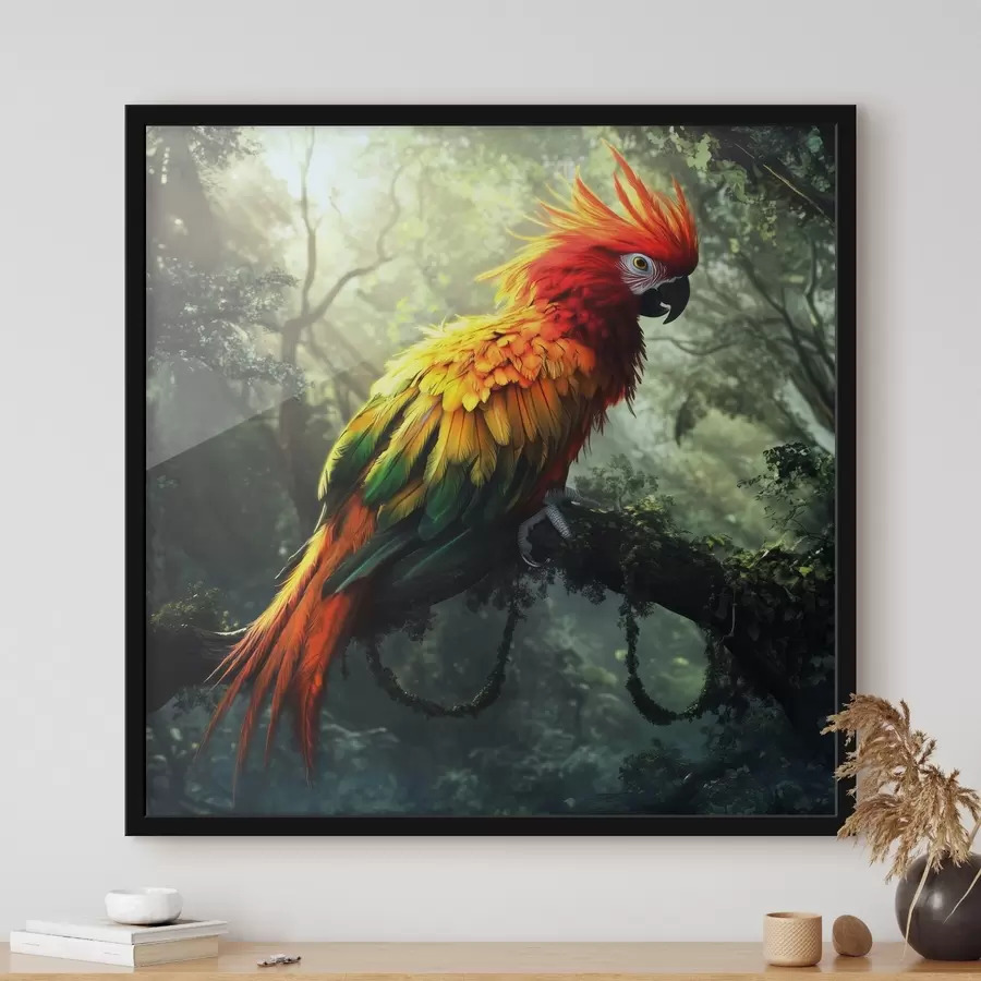 Fototapete Ein bunter Papagei im Dschungel f41967