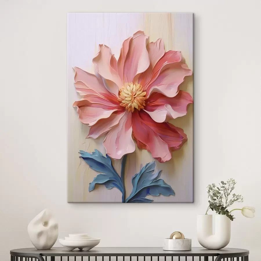 Wandbilder Rosa Blume Nachahmung malen Striche s41941