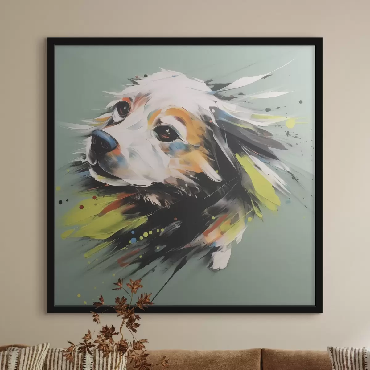 Poster Hund abstrakte Smitation Gemälde f41937