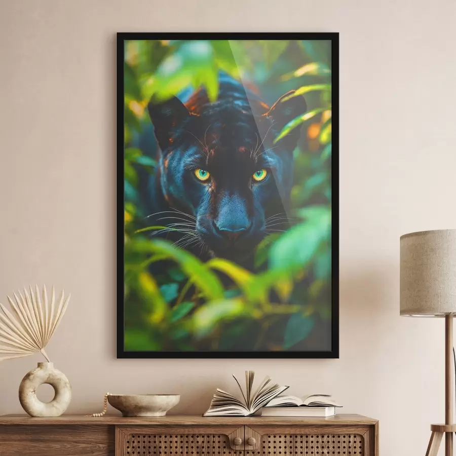 Fototapete Schwarzer Panther im Dschungel f41930