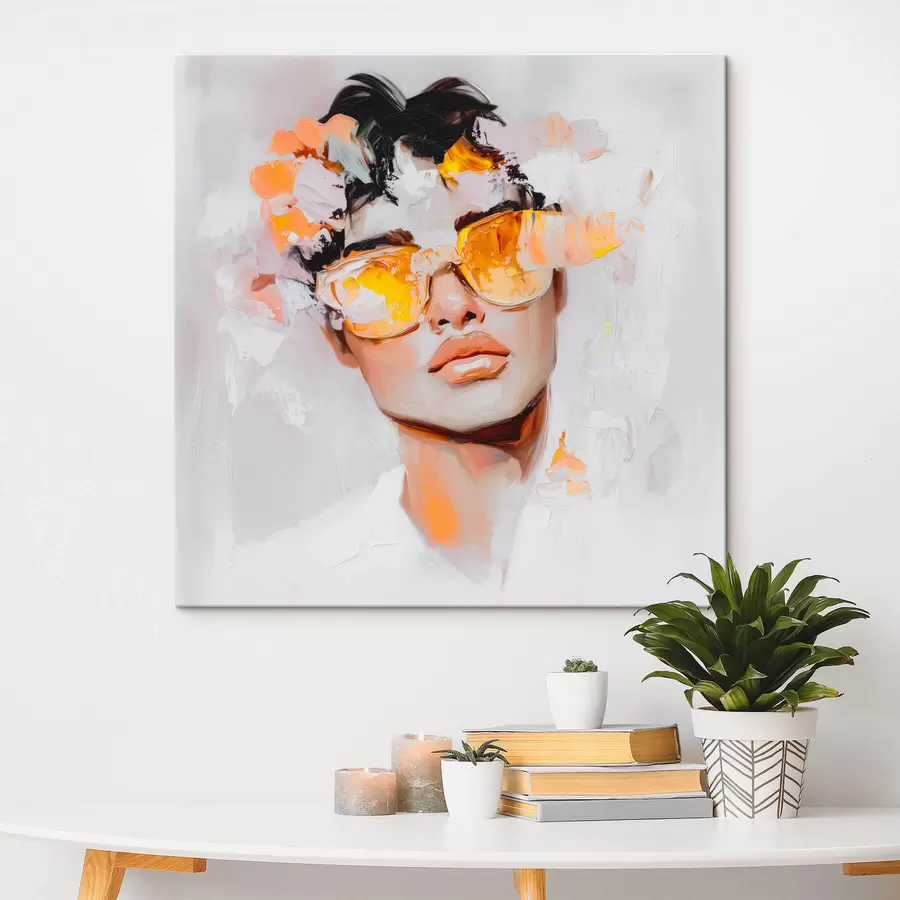 Wandbilder Porträt eines Mannes mit Nachahmung von Pinselstrichen s41987