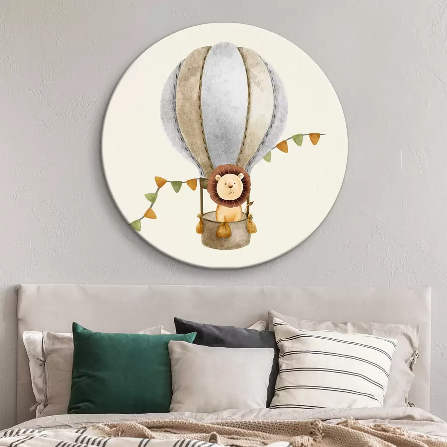 Wandbilder Ein Löwenjunges in einem Ballon r37914