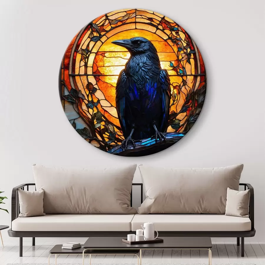 Wandbilder Ein Rabe auf einem Ast r38591