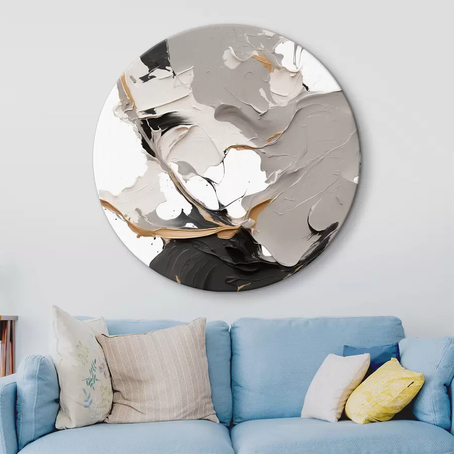 Wandbilder Abstraktes Gemälde in Weiß- und Grautönen r38855