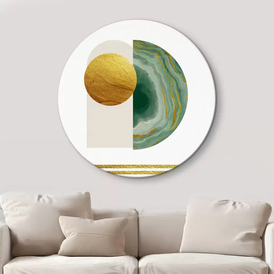 Wandbilder Abstrakte Formen mit grünen Akzenten r35986