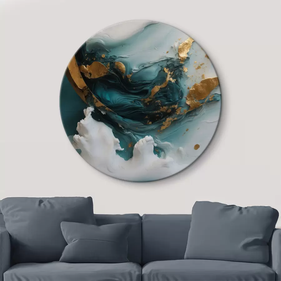 Wandbilder Abstraktion mit blauen und weißen Farben r39154