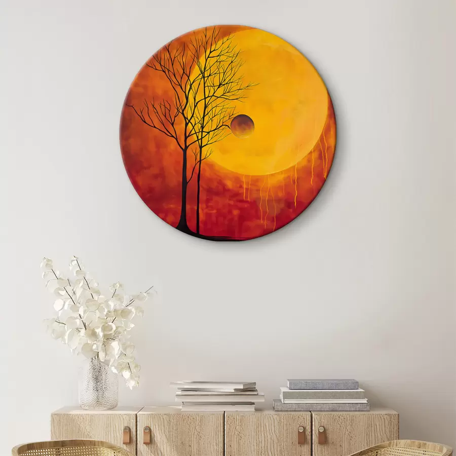 Wandbilder Abstraktion, Sonne, rot, gelb r40005