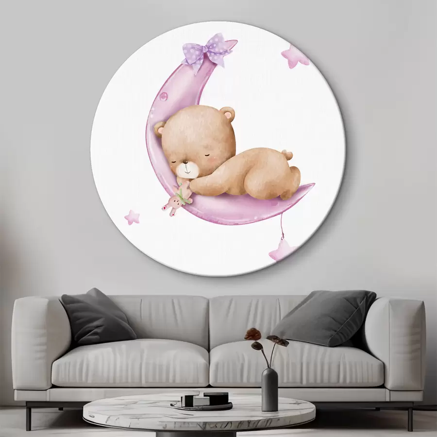 Wandbilder Ein Bär schläft auf dem Mond r37917v2
