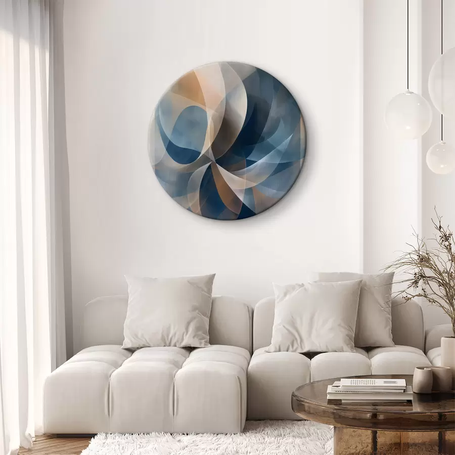 Fototapete blau beige abstrakt blume r40245