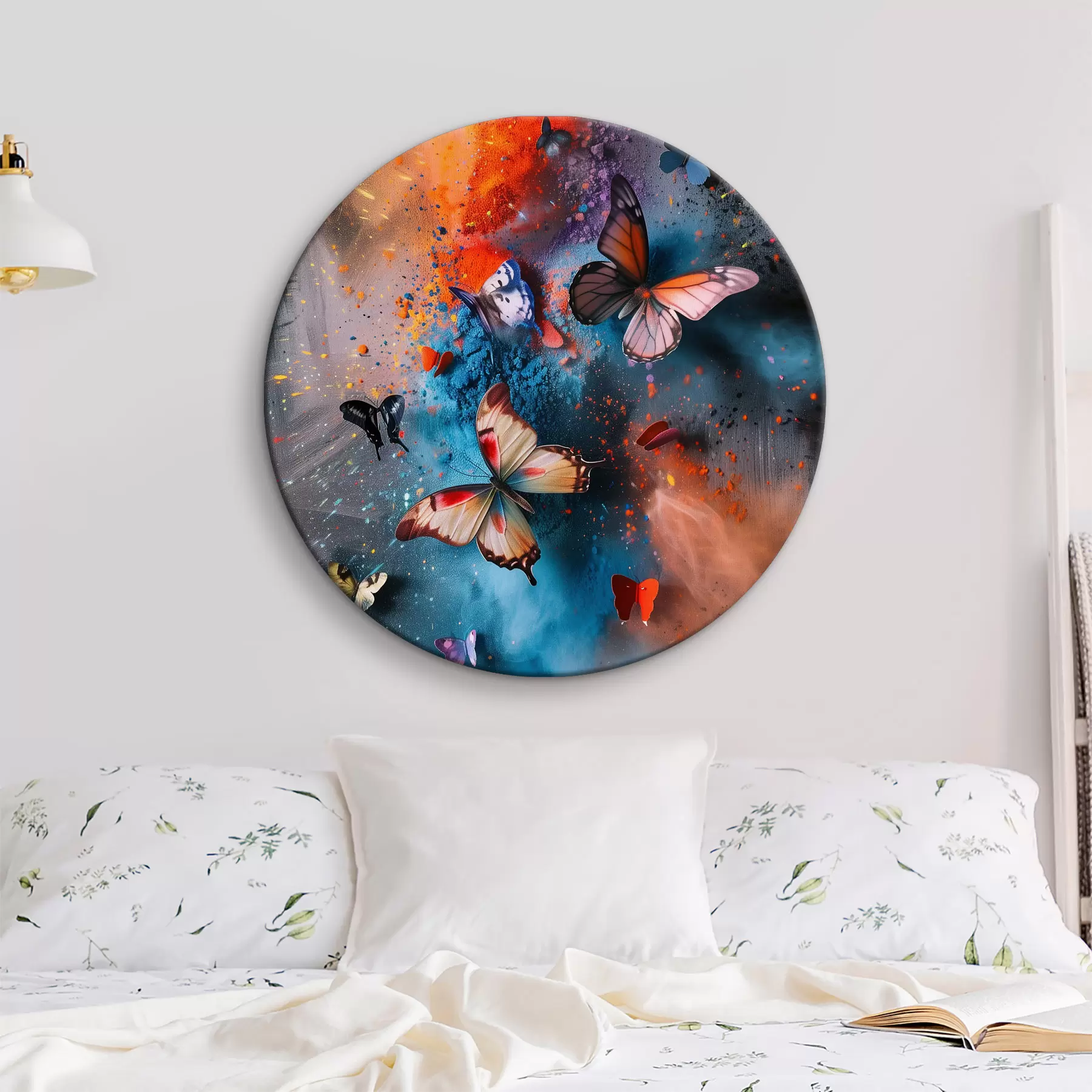 Wandbilder Schmetterlinge auf einem Hintergrund aus Farbspritzern r39803