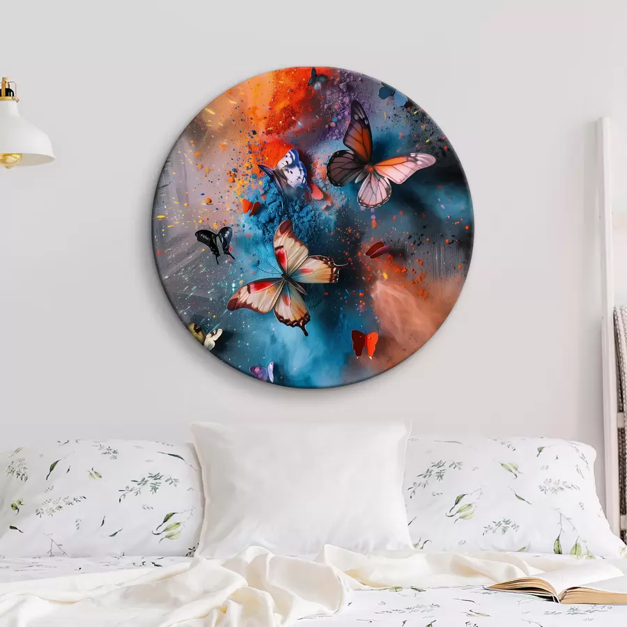 Wandbilder Schmetterlinge auf einem Hintergrund aus Farbspritzern r39803