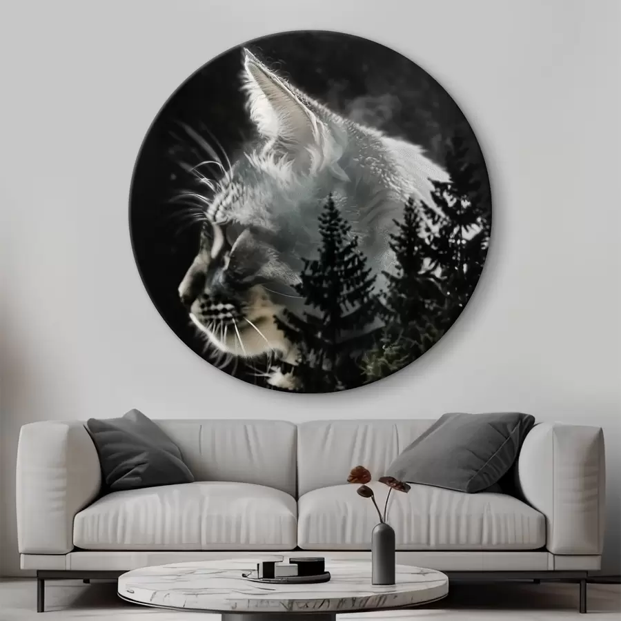 Wandbilder Katze mit Weihnachtsbäumen r39028