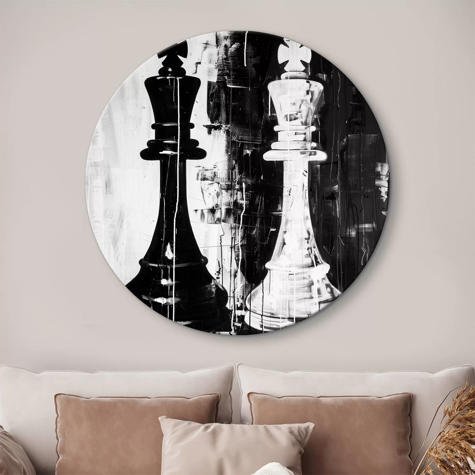 Wandbilder Schachfigur in schwarz und weiß r38642