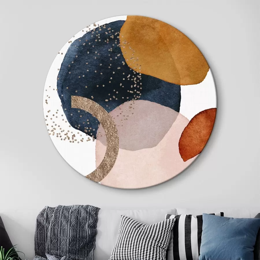 Wandbilder Kosmische Schichten: Tiefblau und erdige Akzente r35955