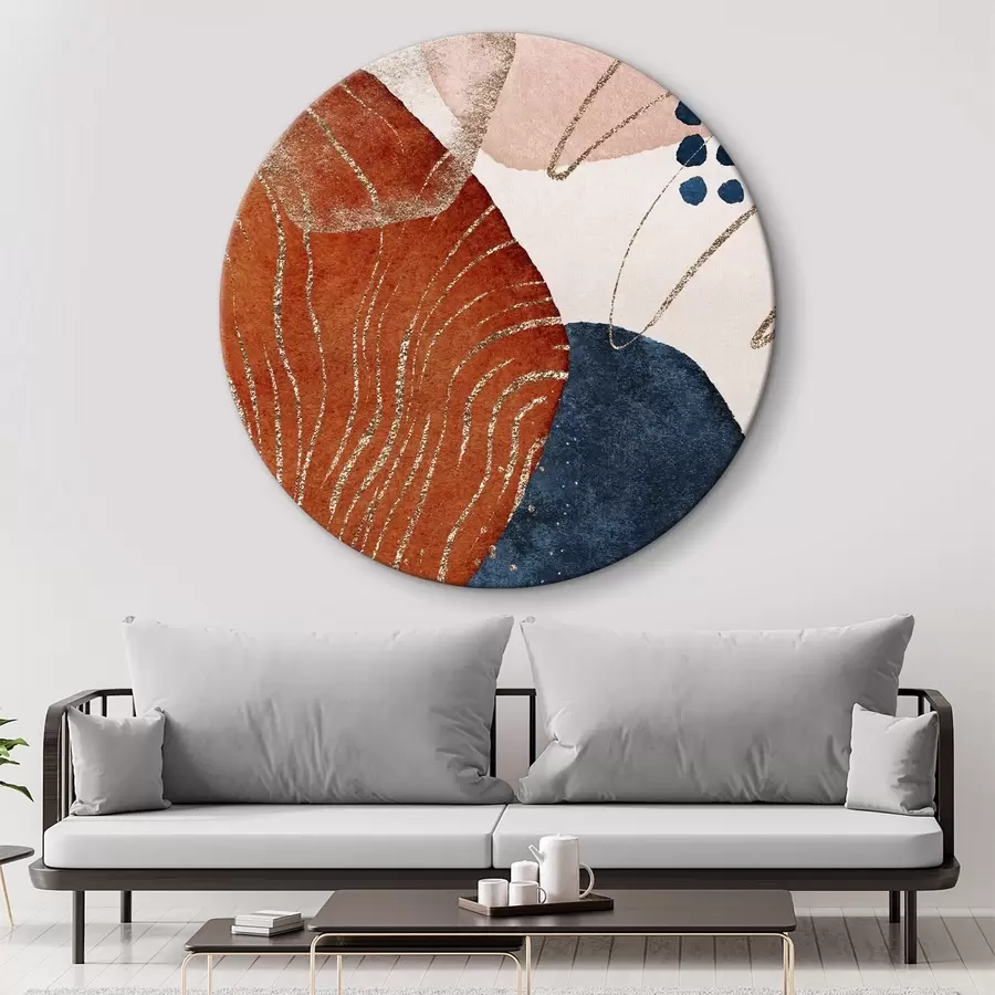 Wandbilder Kosmische Schichten: Tiefblau und erdige Akzente r35956