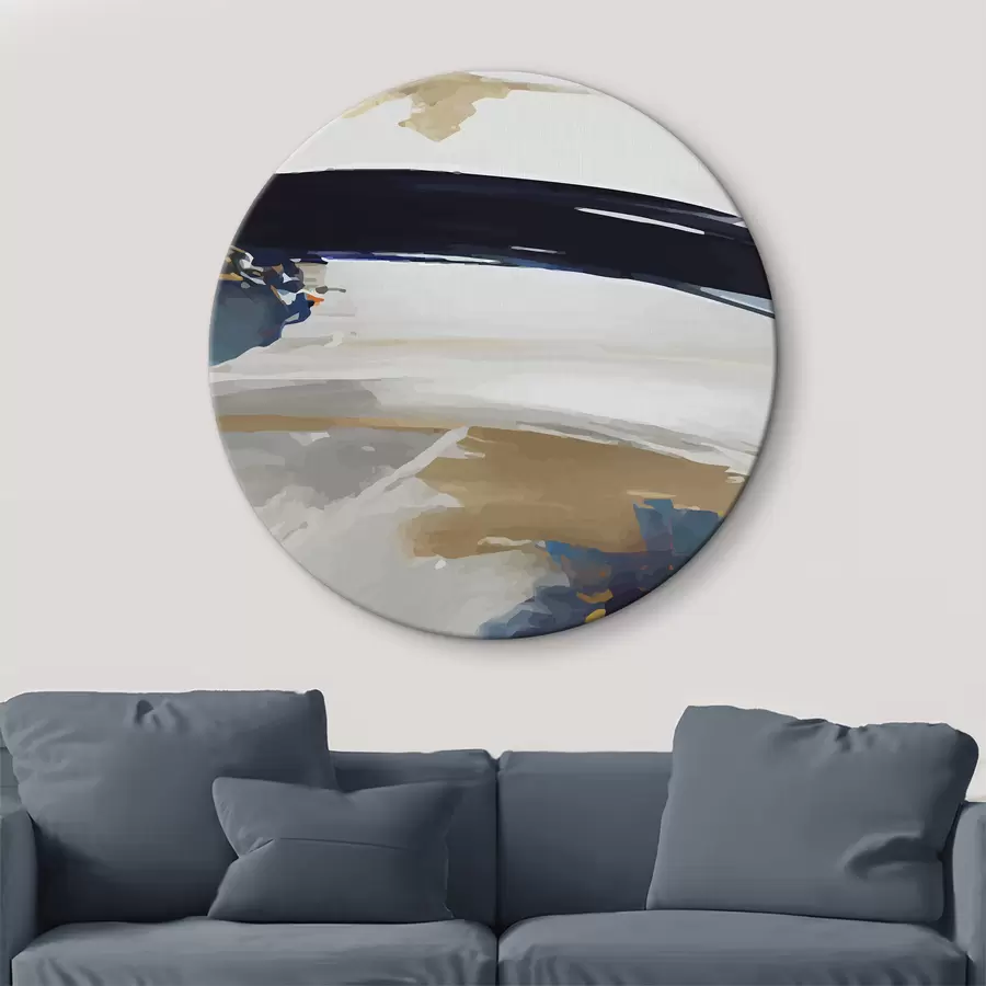 Wandbilder Ausdrucksstarke Abstraktion in Grau und Blau r36620