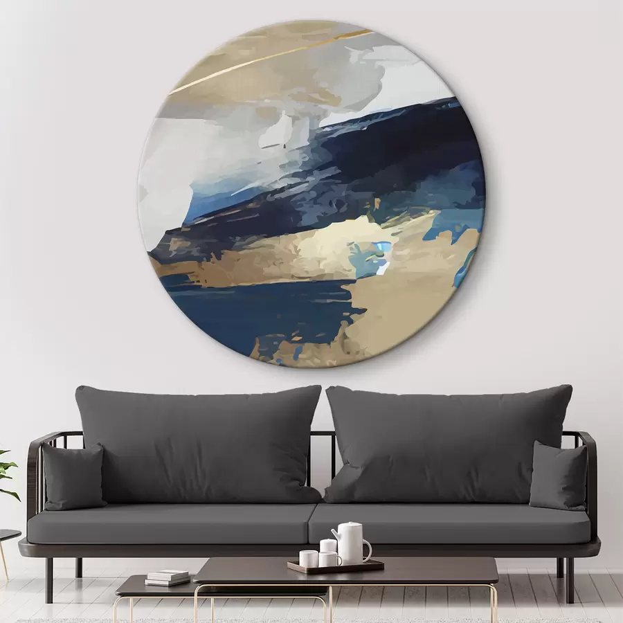 Wandbilder Ausdrucksstarke graue und blaue Abstraktion r36621