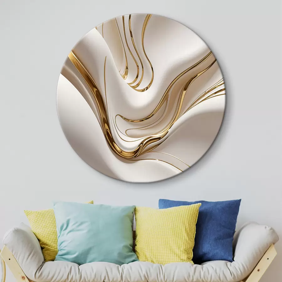 Wandbilder Fließende weiße abstrakte Formen, die an flüssiges oder geschmolzenes Metall erinnern, dynamische Komposition r38767