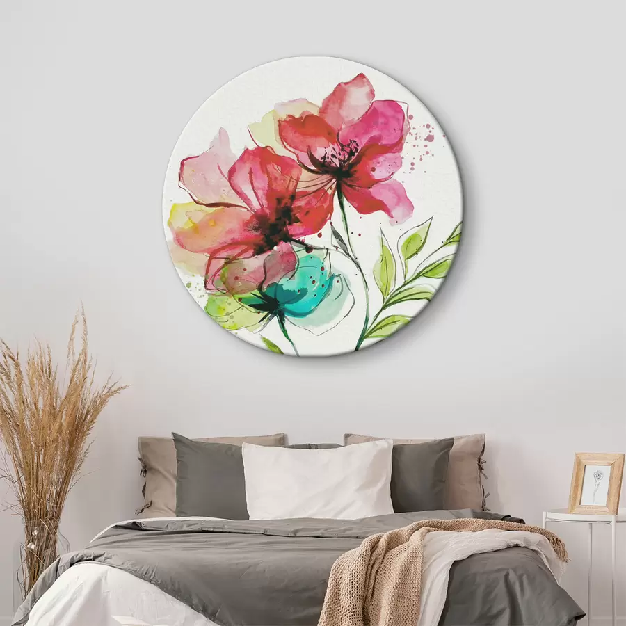 Wandbilder Zarte Aquarellblumen r39767