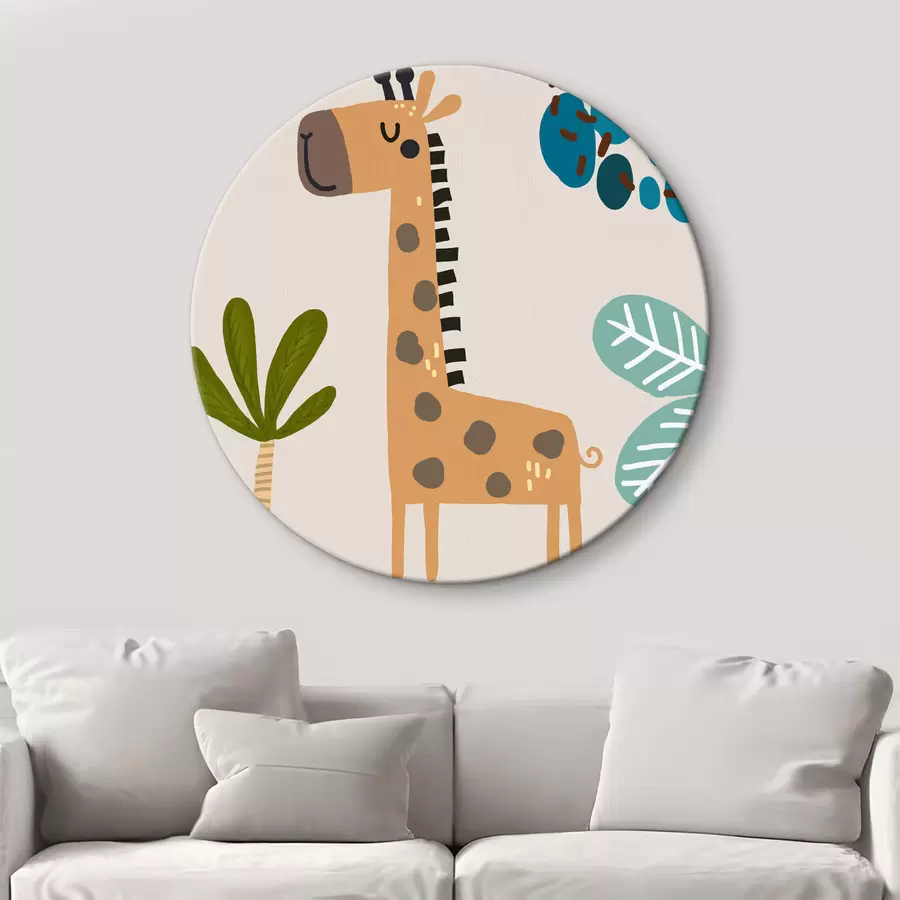 Wandbilder Giraffe im Dschungel im Safari-Stil, Boho r39096