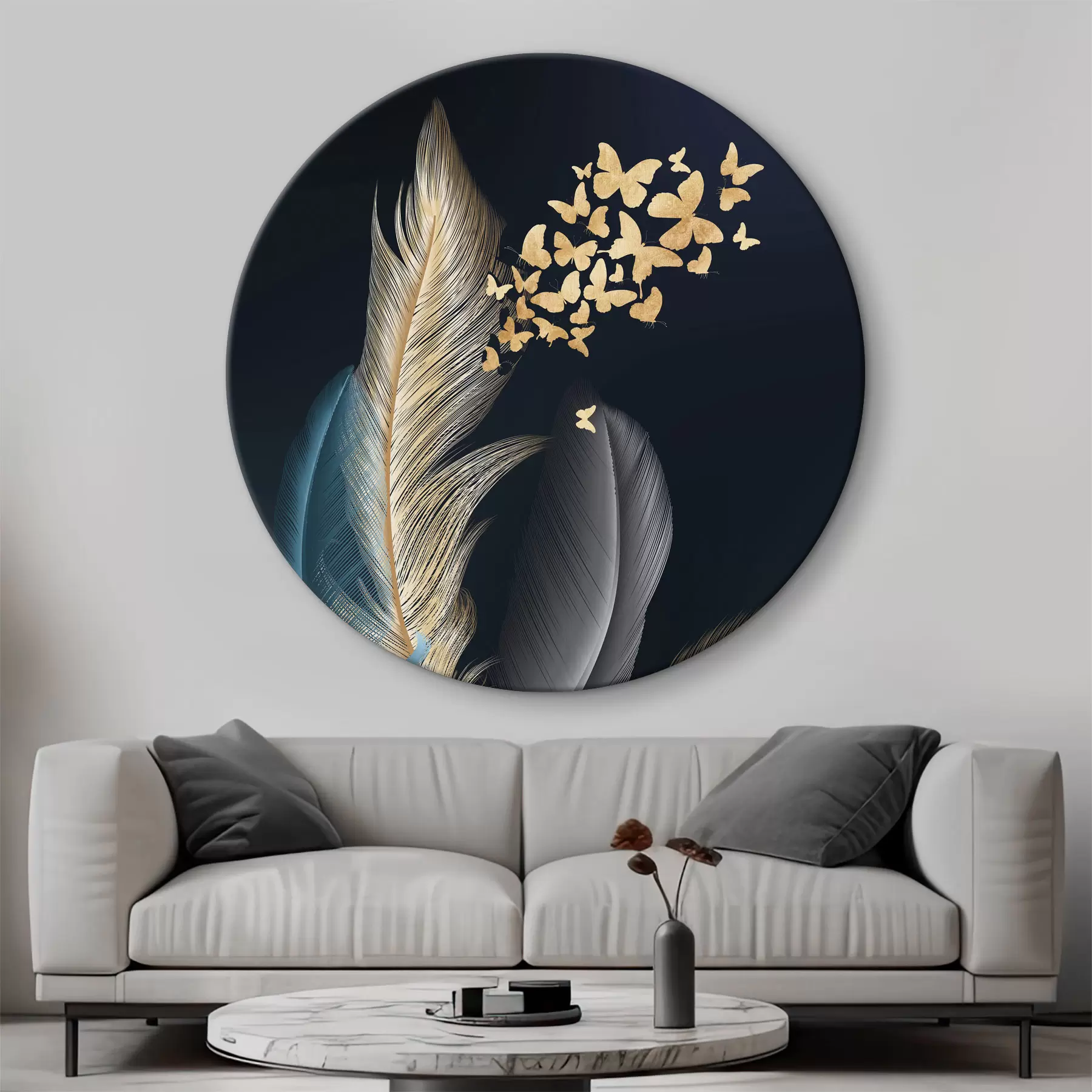 Wandbilder Federn und Schmetterlinge r03899