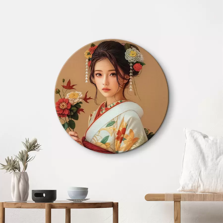 Wandbilder Japanerin in einem wunderschönen Kimono r40108