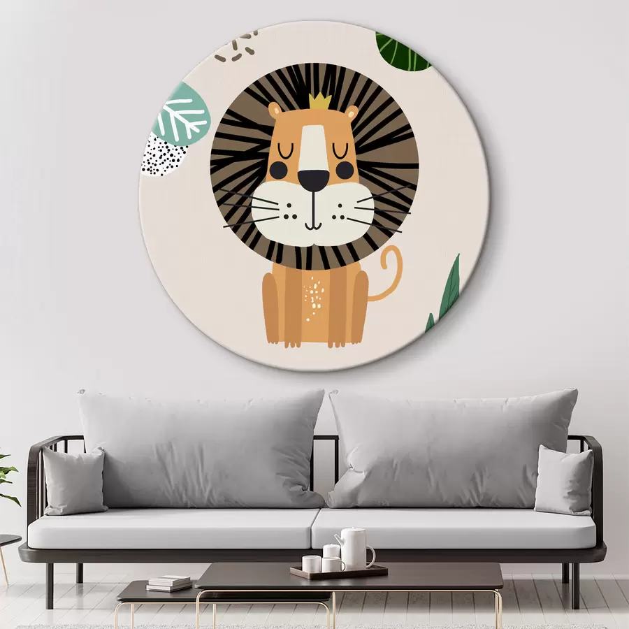Wandbilder Löwe im Dschungel im Safari-Stil, Boho r39095