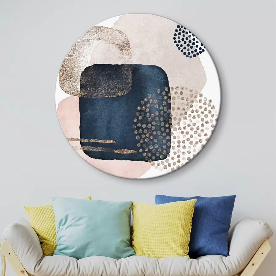 Wandbilder Marineblau, Rot und gepunktete Muster r35989