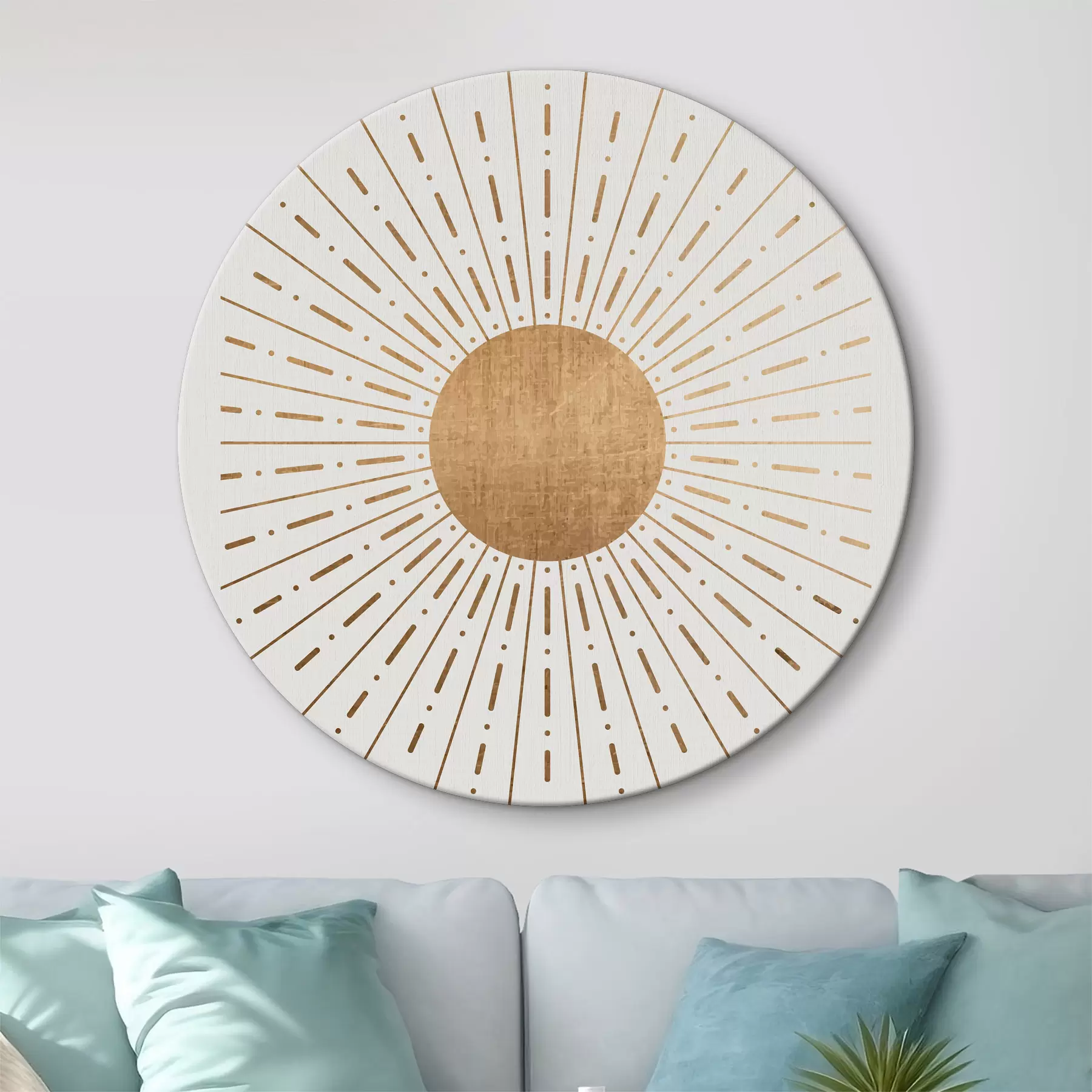 Wandbilder Strahlender Sonnenschliff mit strukturierter, kreisförmiger Mitte r35879