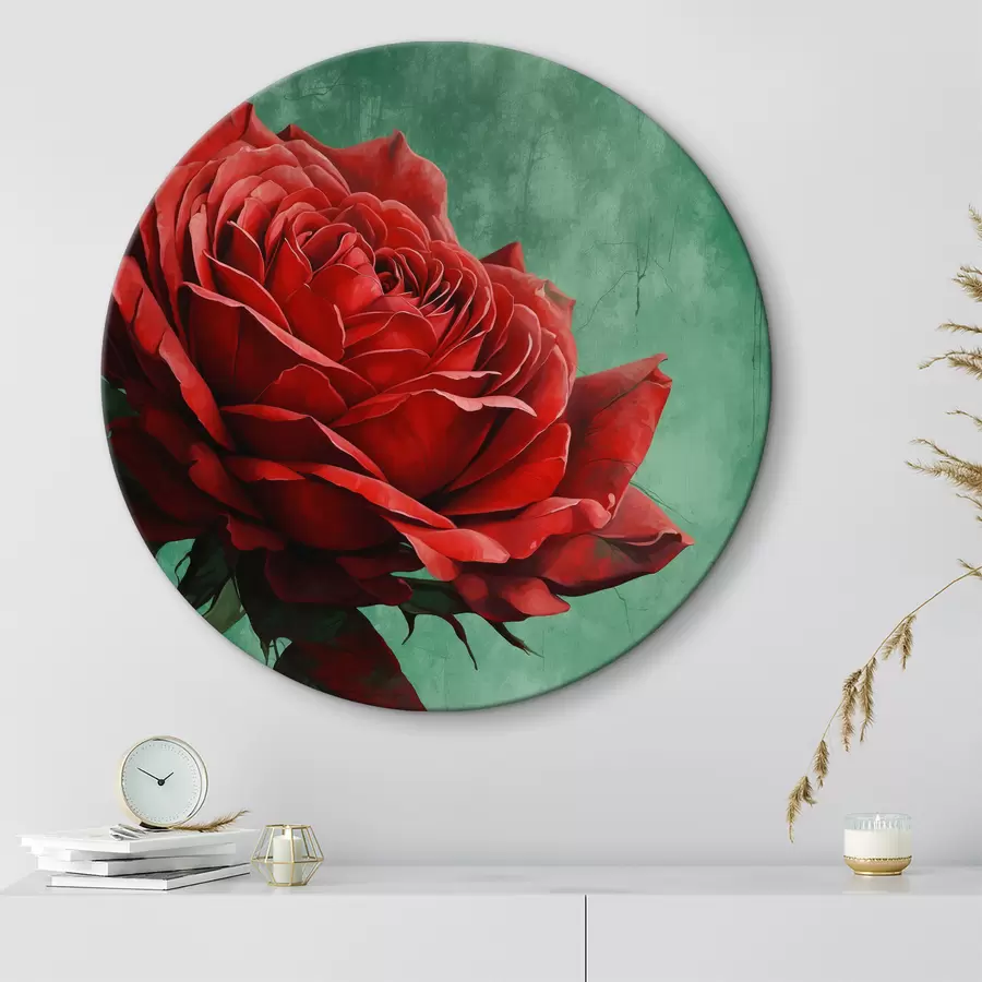 Wandbilder Rose auf grünem Hintergrund r40339