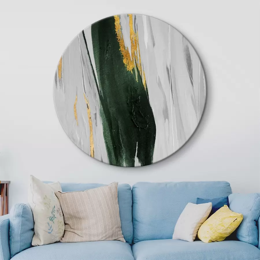 Wandbilder Schlieren aus gelber, weißer und grüner Farbe r03993