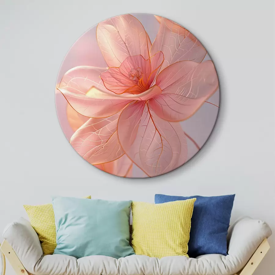 Wandbilder Zarte rosa Blüten mit sanften Linien: Minimalismus und feine Details r39632