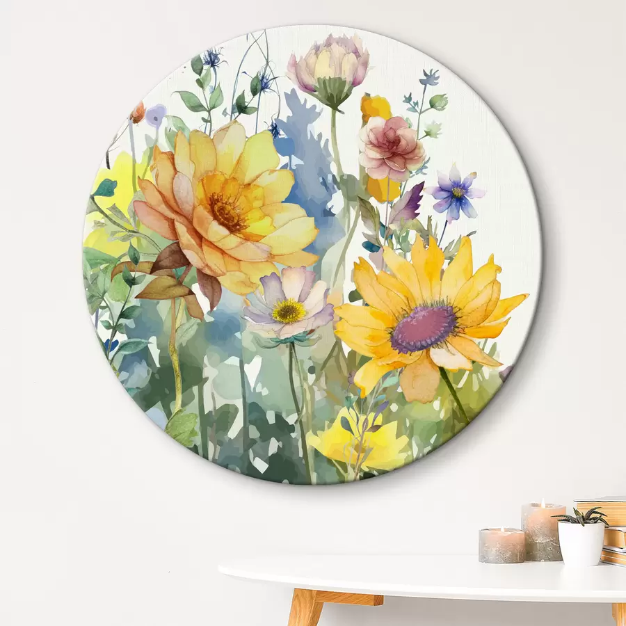 Wandbilder Sommer-Aquarell-Wildblumen r39340