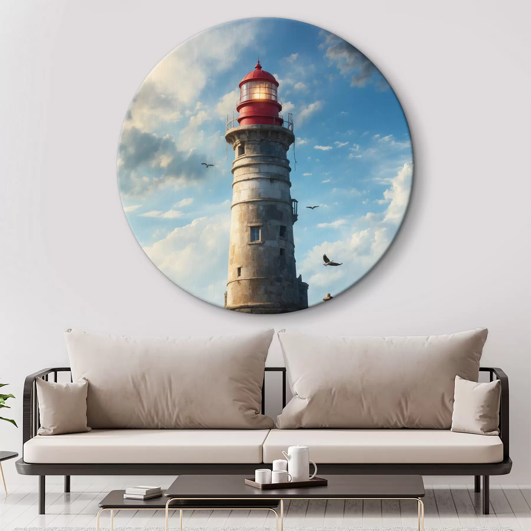 Wandbilder Der alte Leuchtturm am Meer r36448