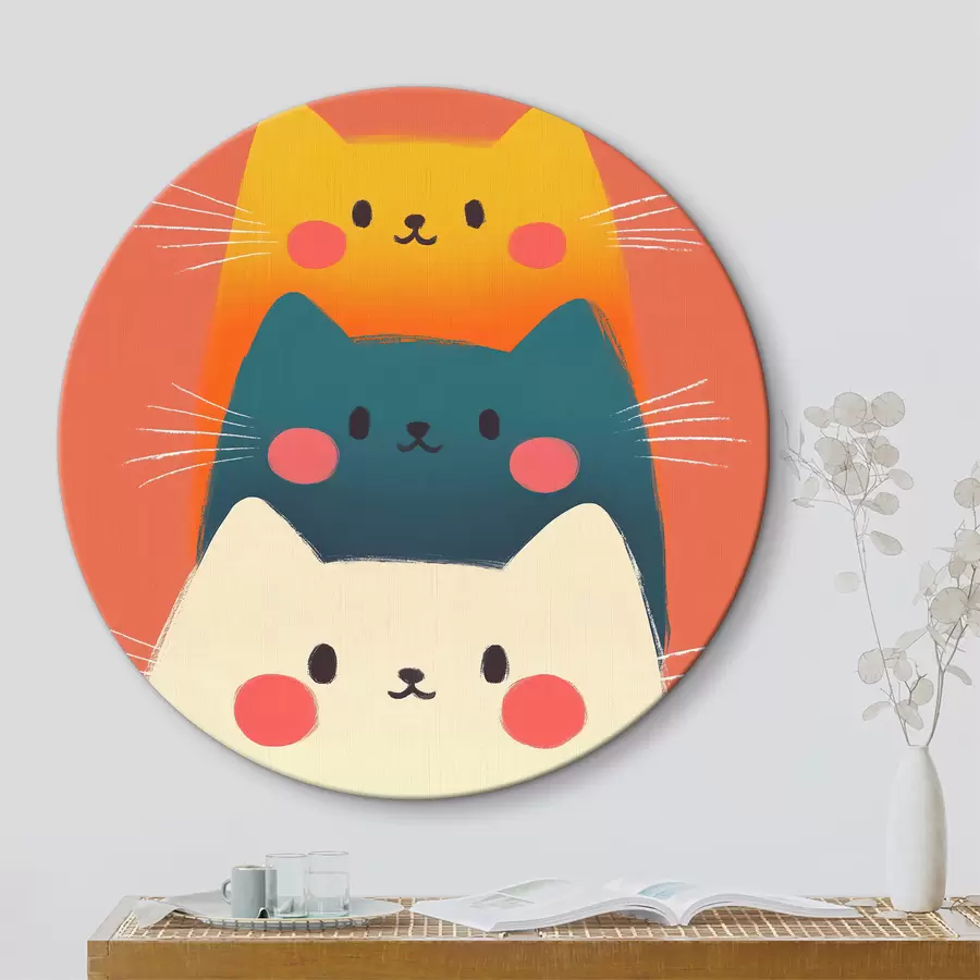 Wandbilder Drei bunte abstrakte Katzen r40431