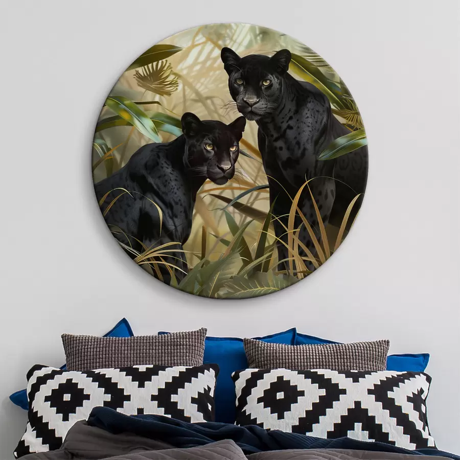 Wandbilder Zwei Panther im Dschungel r38509