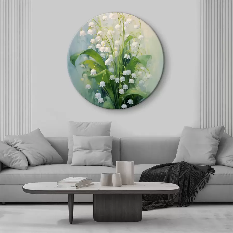 Wandbilder Ölgemälde „Weiße Maiglöckchen“ r39827