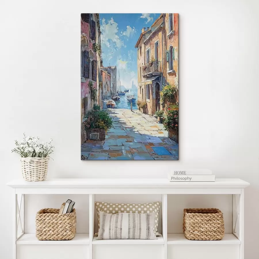 Wandbilder Venedig Straße im Stil der Ölfarbe s42003