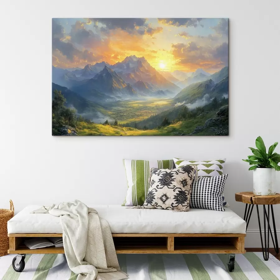 Wandbilder morgendämmerung in den Bergen s42004