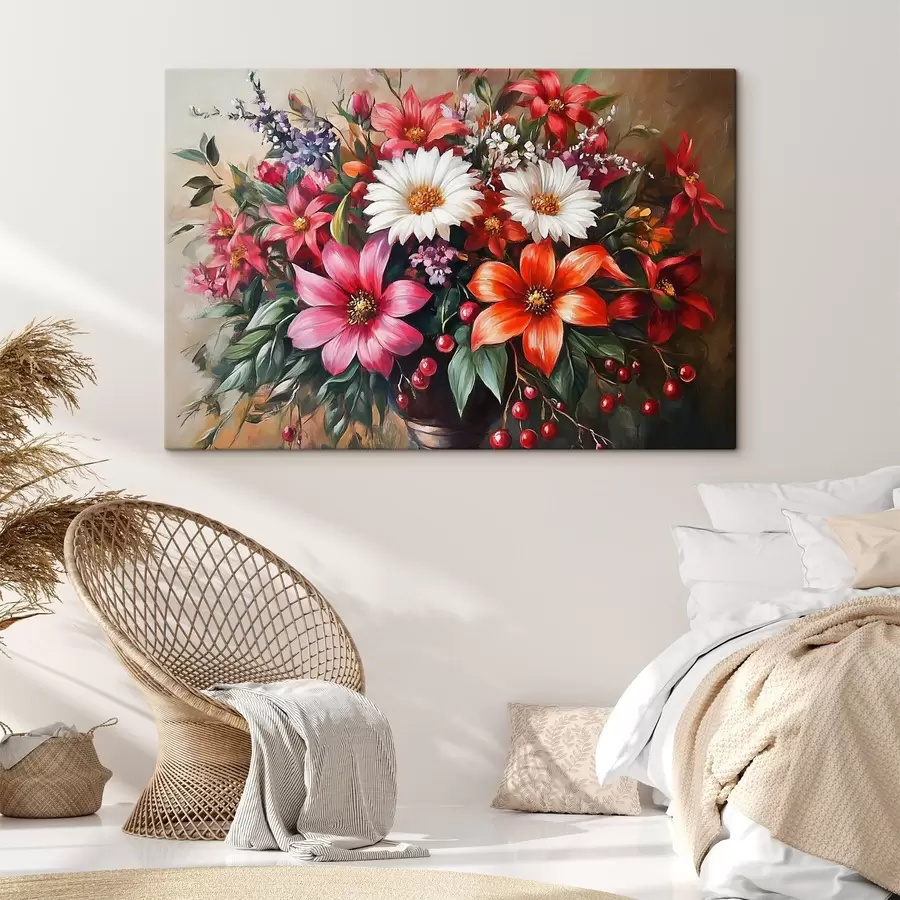 Wandbilder bunter Blumenstrauß s42005