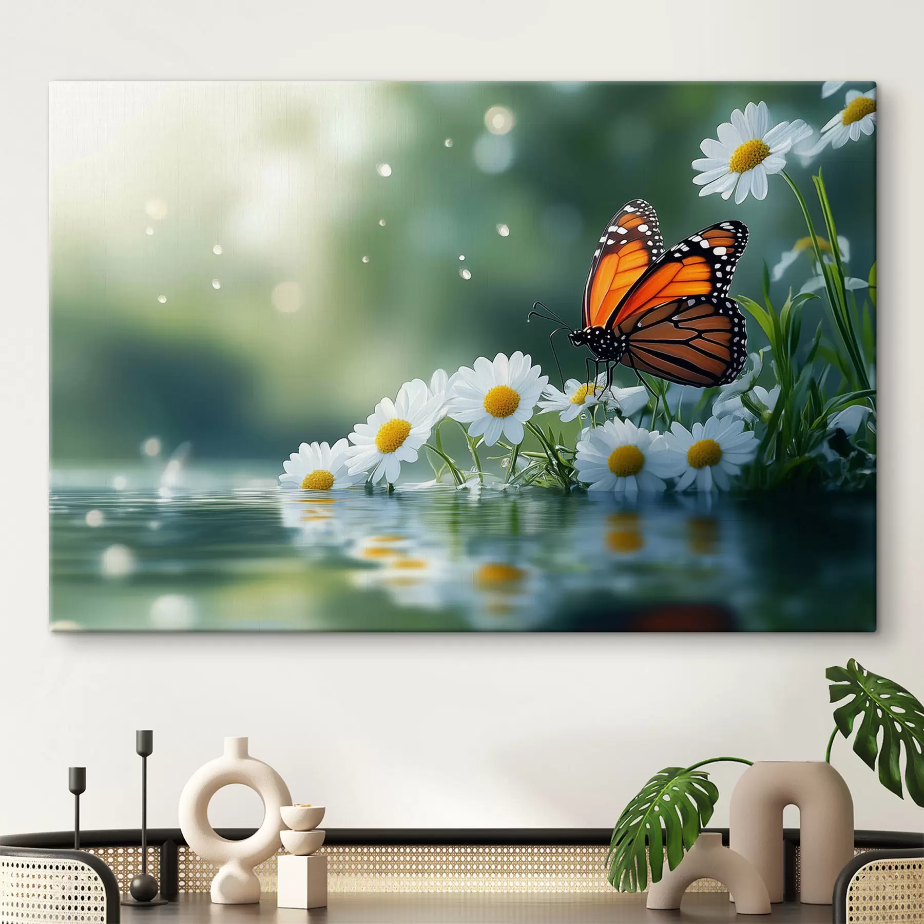 Fototapete schmetterling auf Gänseblümchen s42017