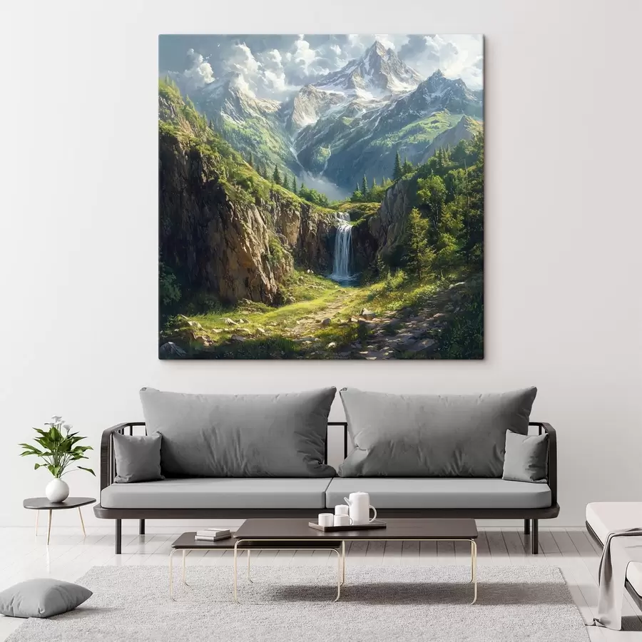 Wandbilder berge und Wasserfall s42020
