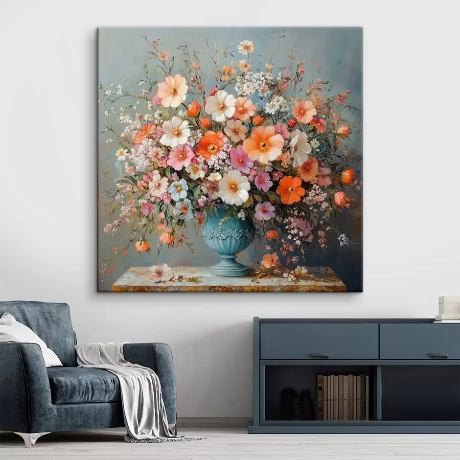 Wandbilder leuchtende Wildblumen in einer Vase s42022