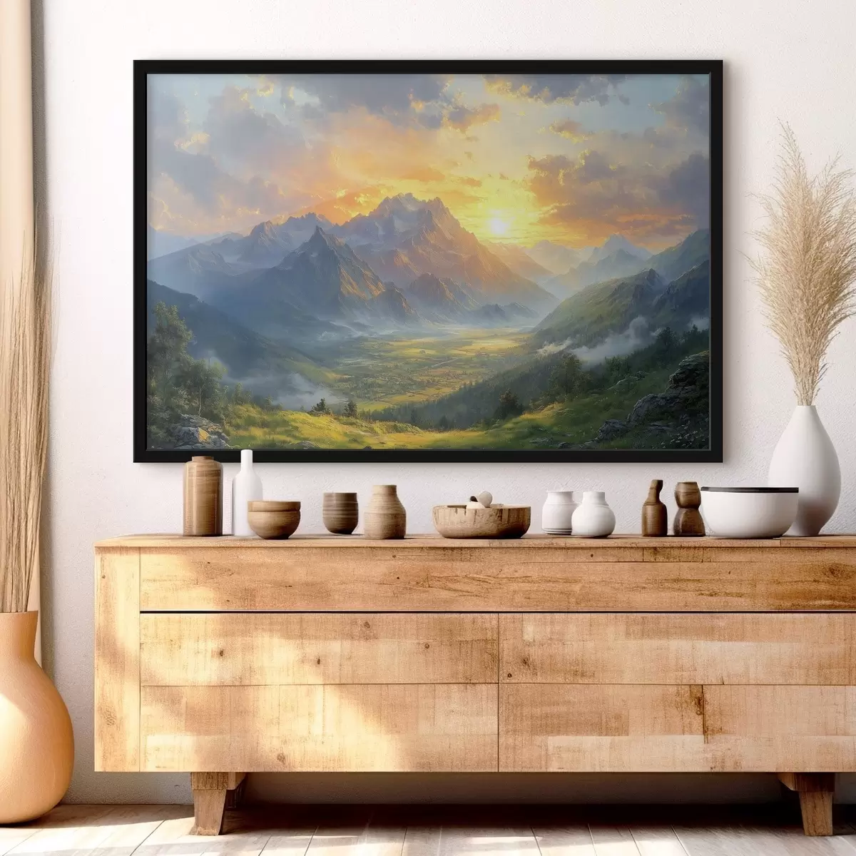 Poster morgendämmerung in den Bergen f42004