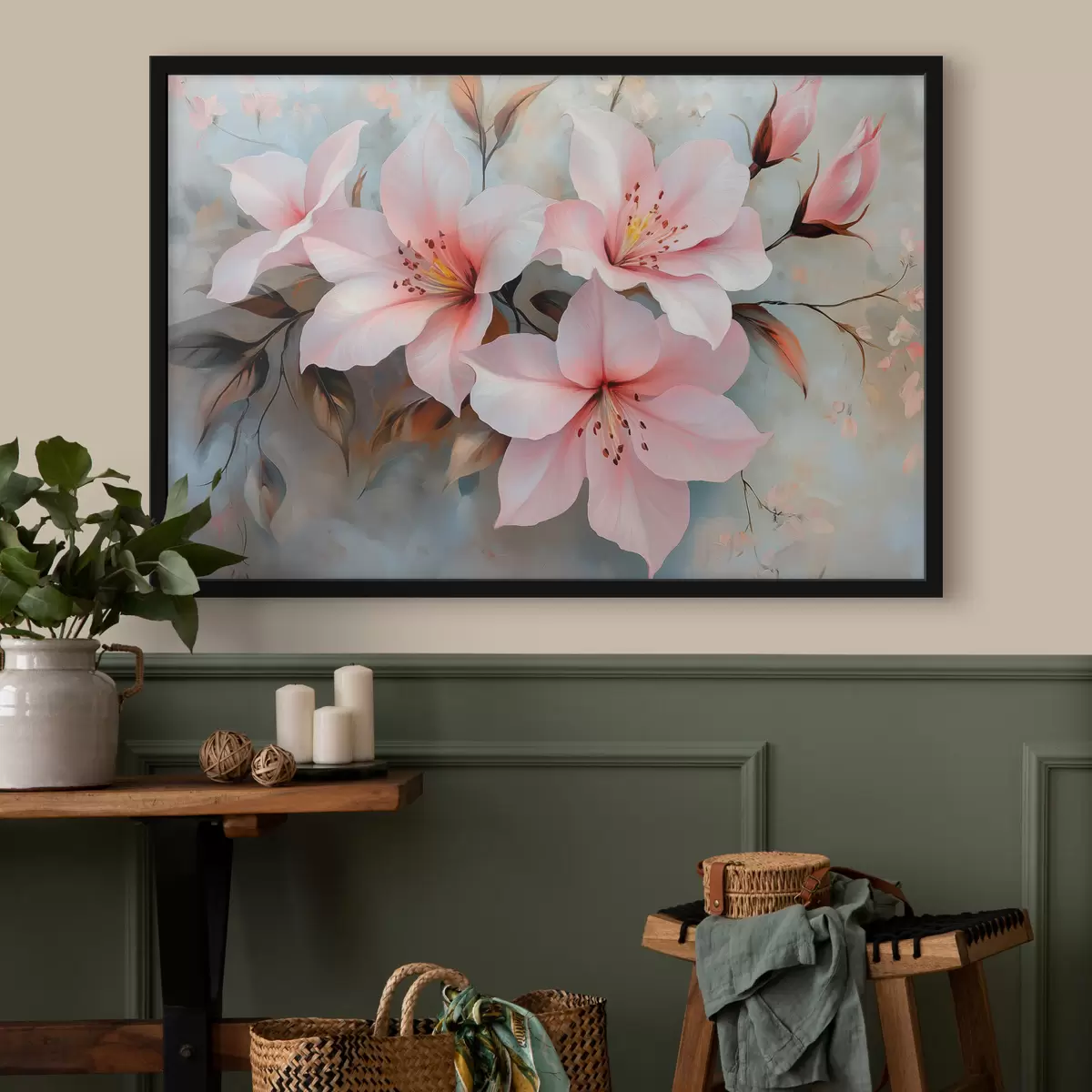 Poster zartrosa Blüten f42010