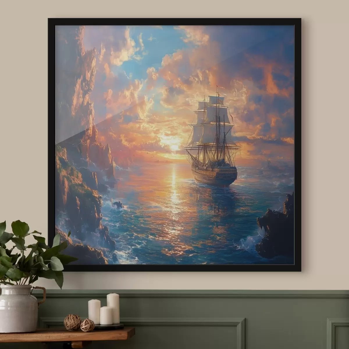 Poster schiff auf dem Meer f42024