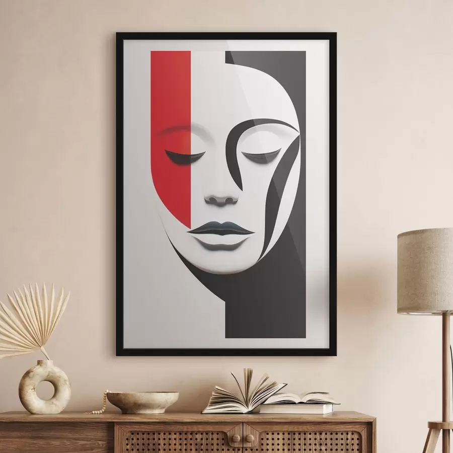 Fototapete Minimalistisches abstraktes Porträt eines Mädchens f42032