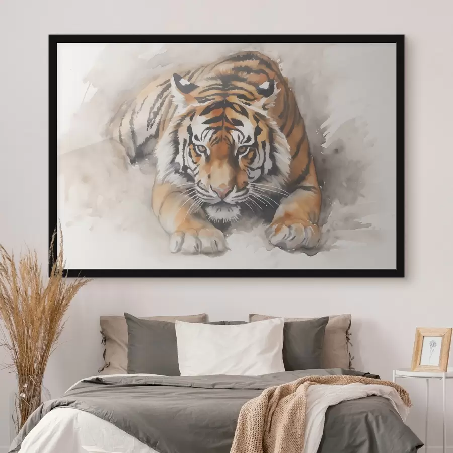 Fototapete Tiger-Imitation Aquarell f42037