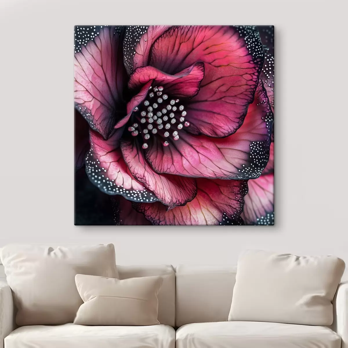 Wandbilder Eine luxuriöse Begonie in roten und rosa Farbtönen s41977