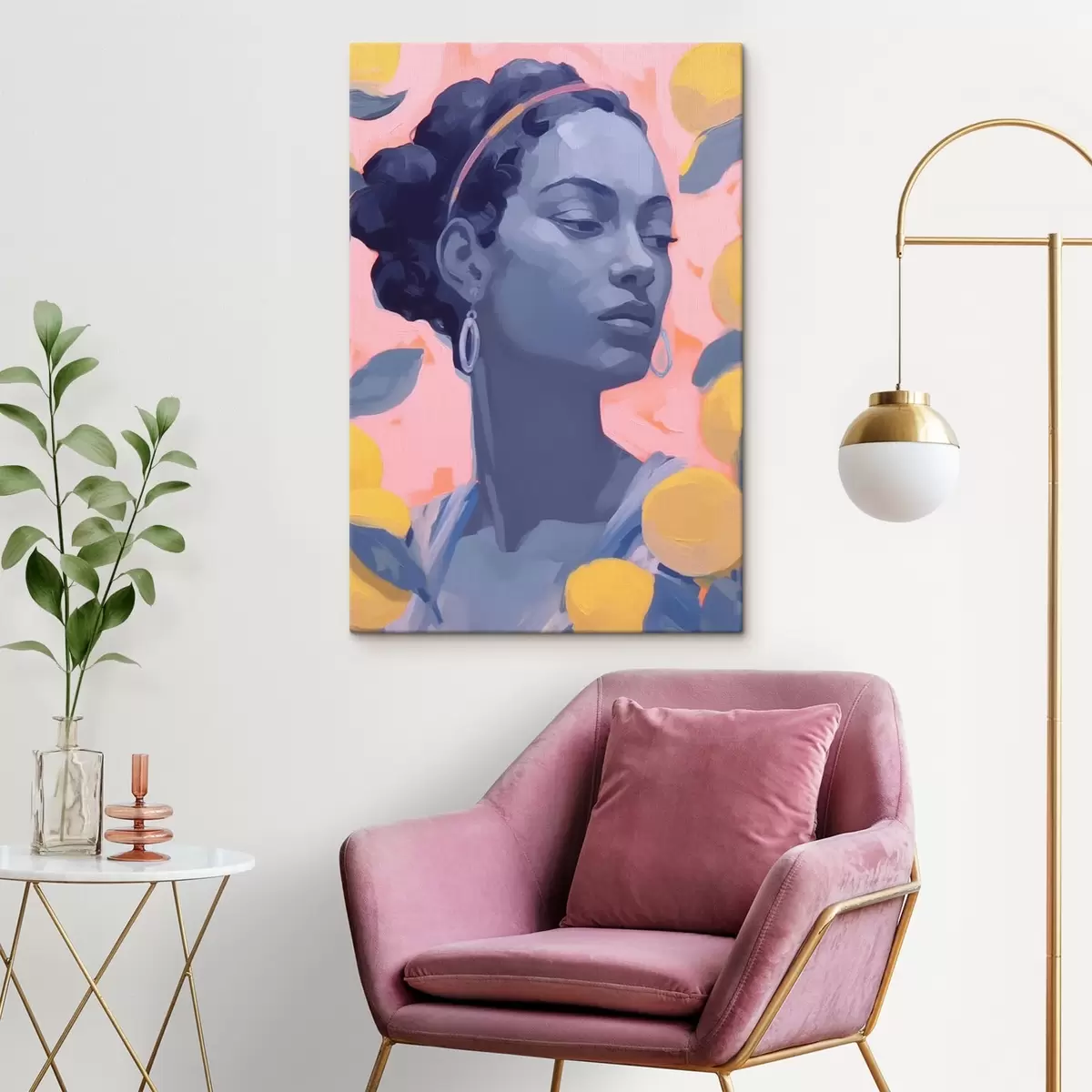 Wandbilder Mädchen und Zitronen s41789